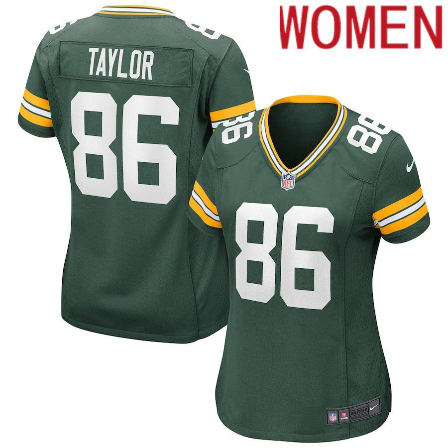 Women Green Bay Packers #86 Malik Taylor Nike Green Game NFL Jersey->women nfl jersey->Women Jersey